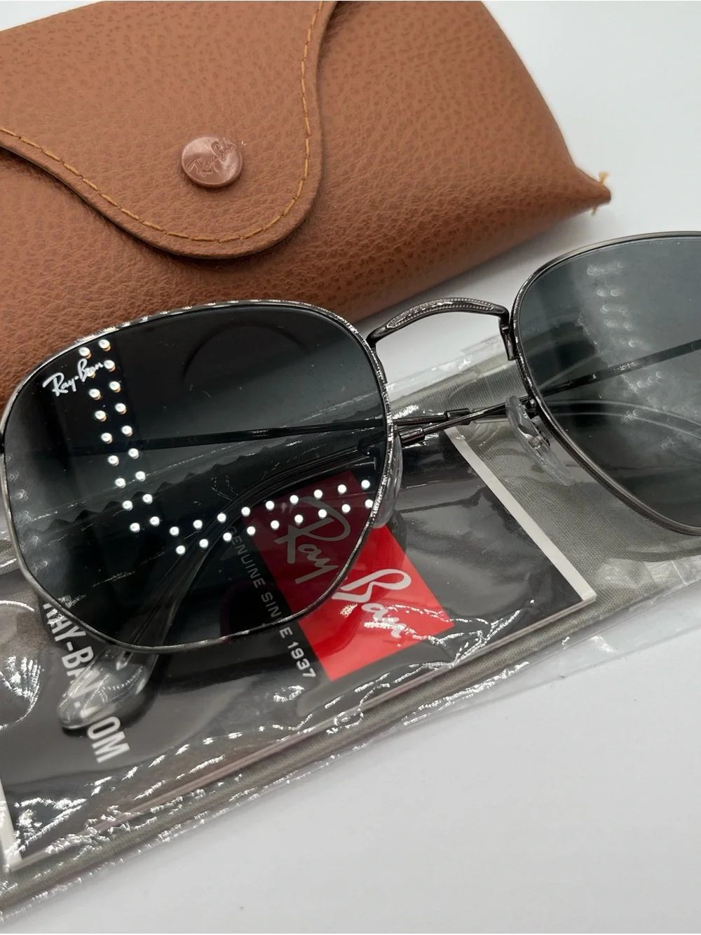Ray-Ban Hexagonal Flat Lense Sunflasses - Silver/Black NEW